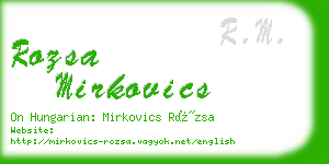 rozsa mirkovics business card